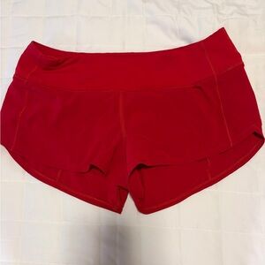 Lululemon Speed Up shorts. 2.5" inseam, size 6 red